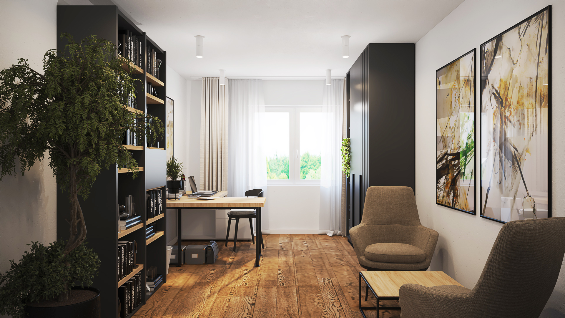 Blick in ein Arbeitszimmer