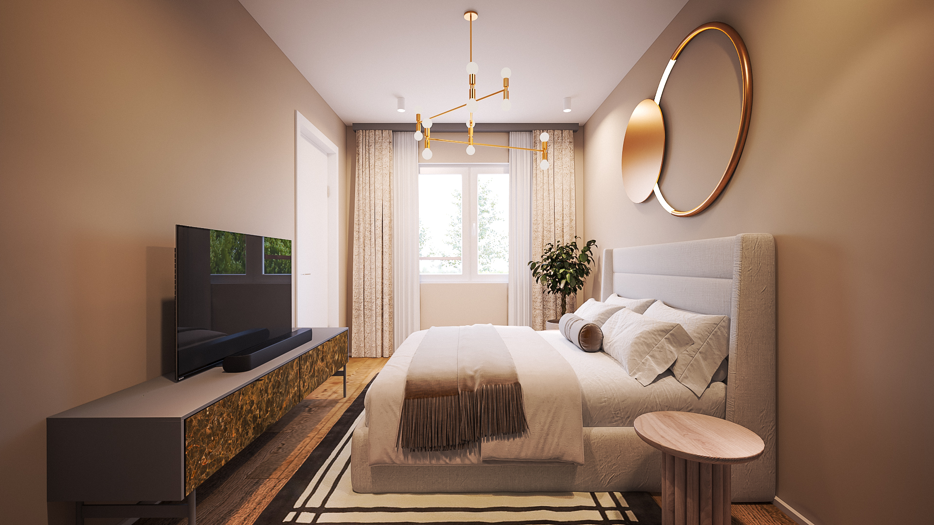 Blick in ein Schlafzimmer