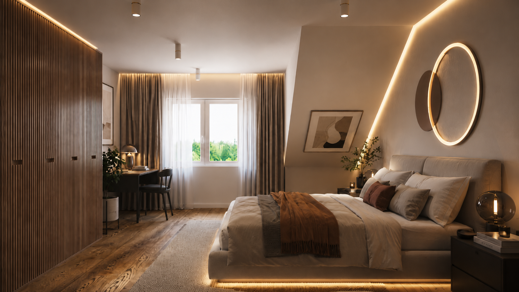 Blick ins Schlafzimmer
